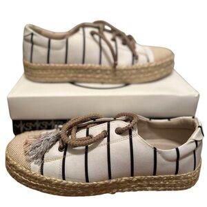 NEW IN BOX Makers Women’s Striped Canvas Sneakers